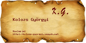 Kolozs Györgyi névjegykártya